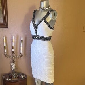 NWPT Sue Wong White Dress with Black  Body Con Dress.  Sz 6